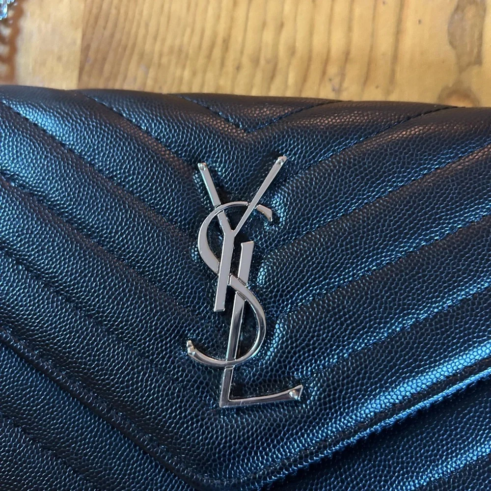 Saint Laurent Black and Silver Clutch - Picture 3 of 6